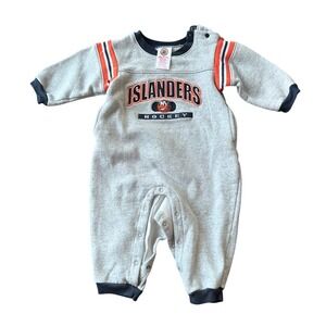 Kid Athlete New York Islanders NHL Hockey Romper Fleece One Piece Gray 18 Months